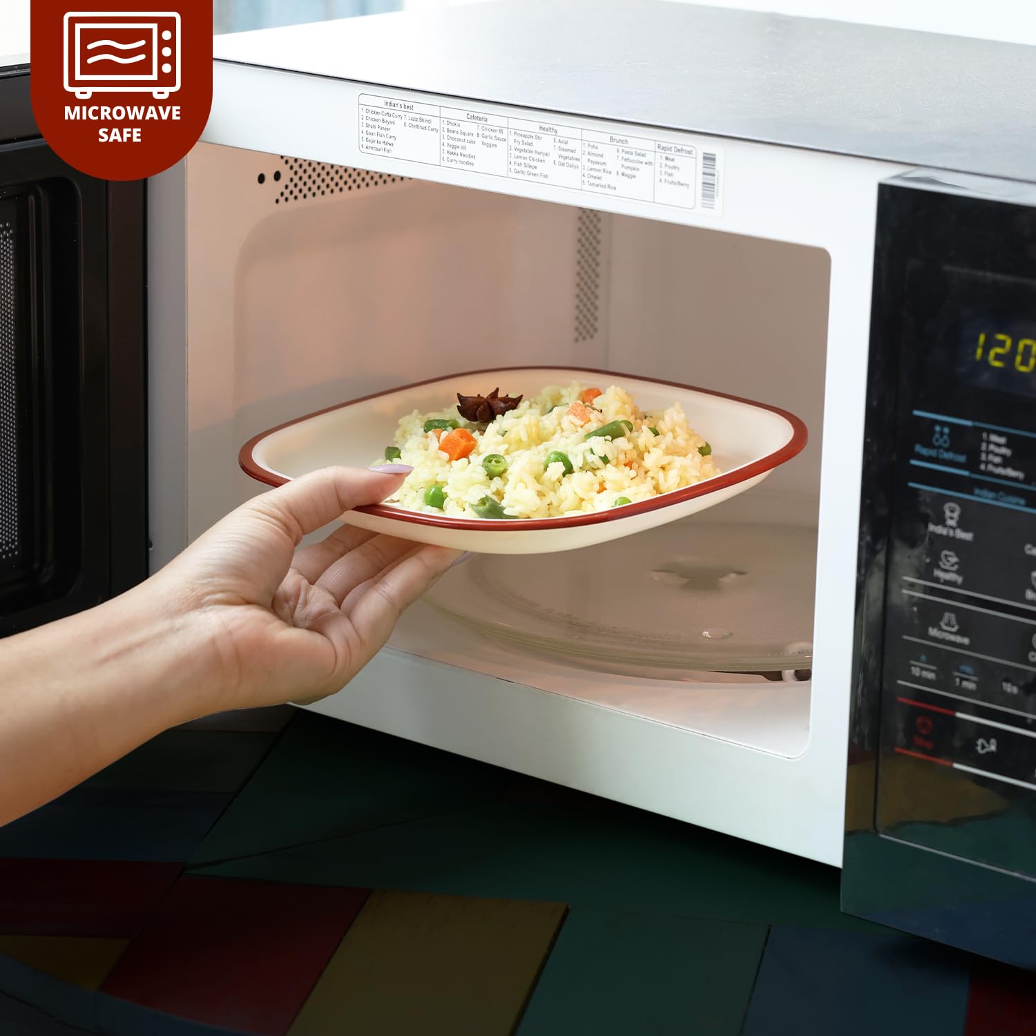 Nayasa Plato cuadrado DLX | Juego de 6 | Plato de aperitivos apto para microondas | Duradero y elegante | Perfecto para servir aperitivos, postres y comidas pequeñas | Vajilla de cocina | Granate