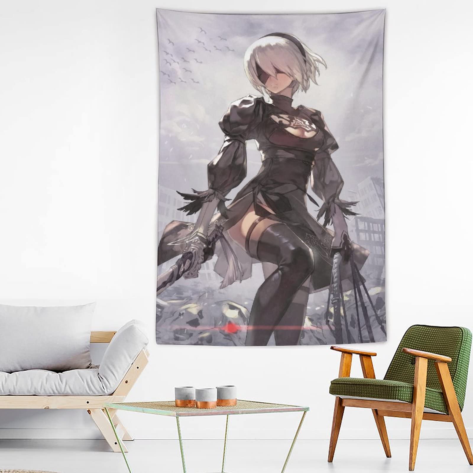 Amazon.co.jp: タペストリー 可愛い キャラクター柄 ニーアオートマタ