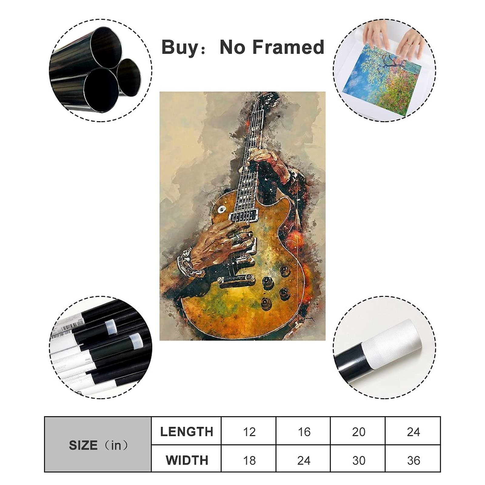 Poster Metallico Decorativo Da Parete Con Chitarra E Scritta "Play My Guitar" | 20x30 Cm In Stagno Resistente | Per Studio Musicale, Soggiorno, Ufficio E Caffetteria