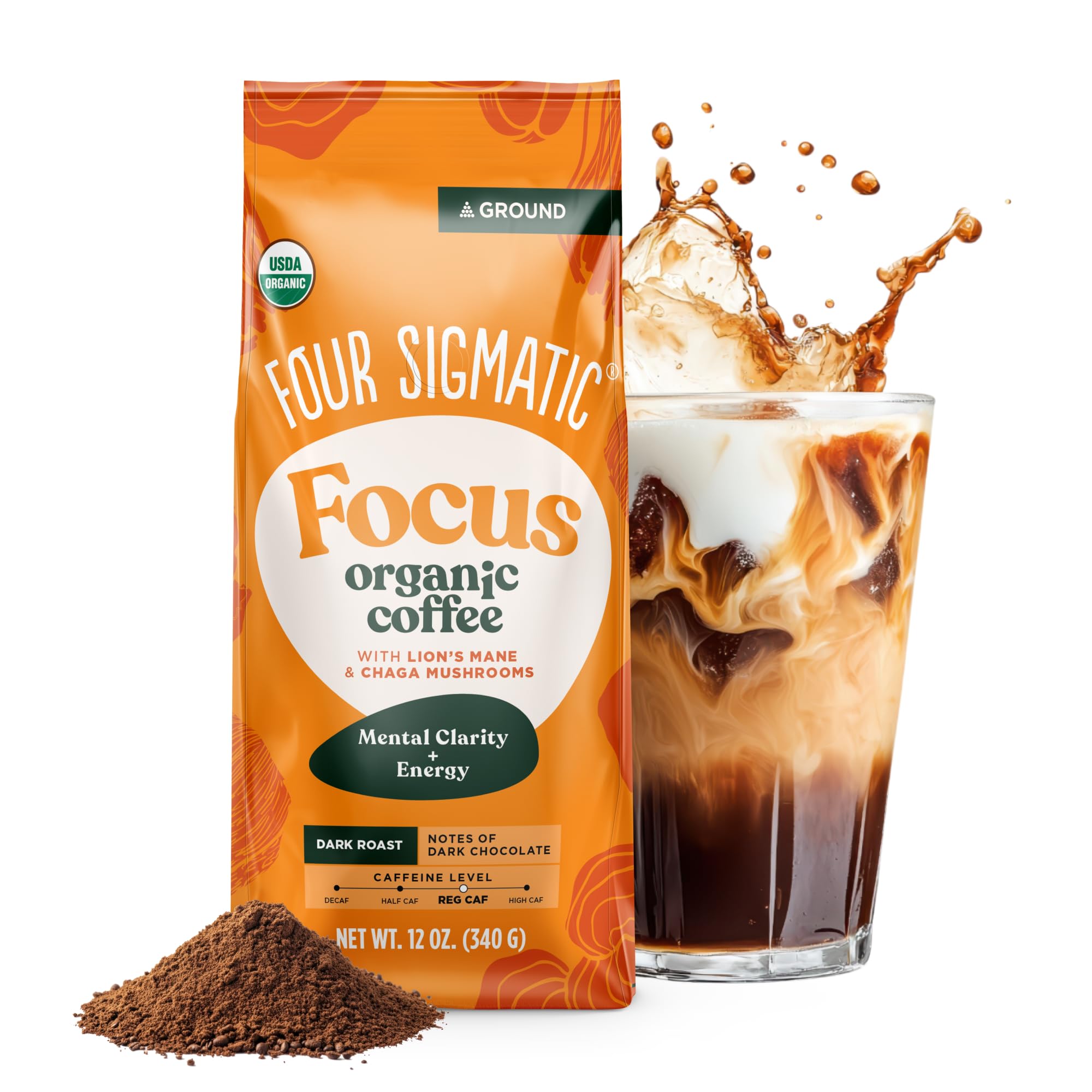 Four Sigmatic Mushroom Ground Coffee, Lion's Mane, 12 Ounce