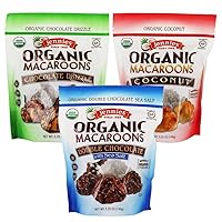 Vista 1 de Jennies Paquete variado de macarrones de coco orgánico, 5.25 onzas, coco, llovizna de chocolate, sal marina de chocolate doble, sin maní, sin