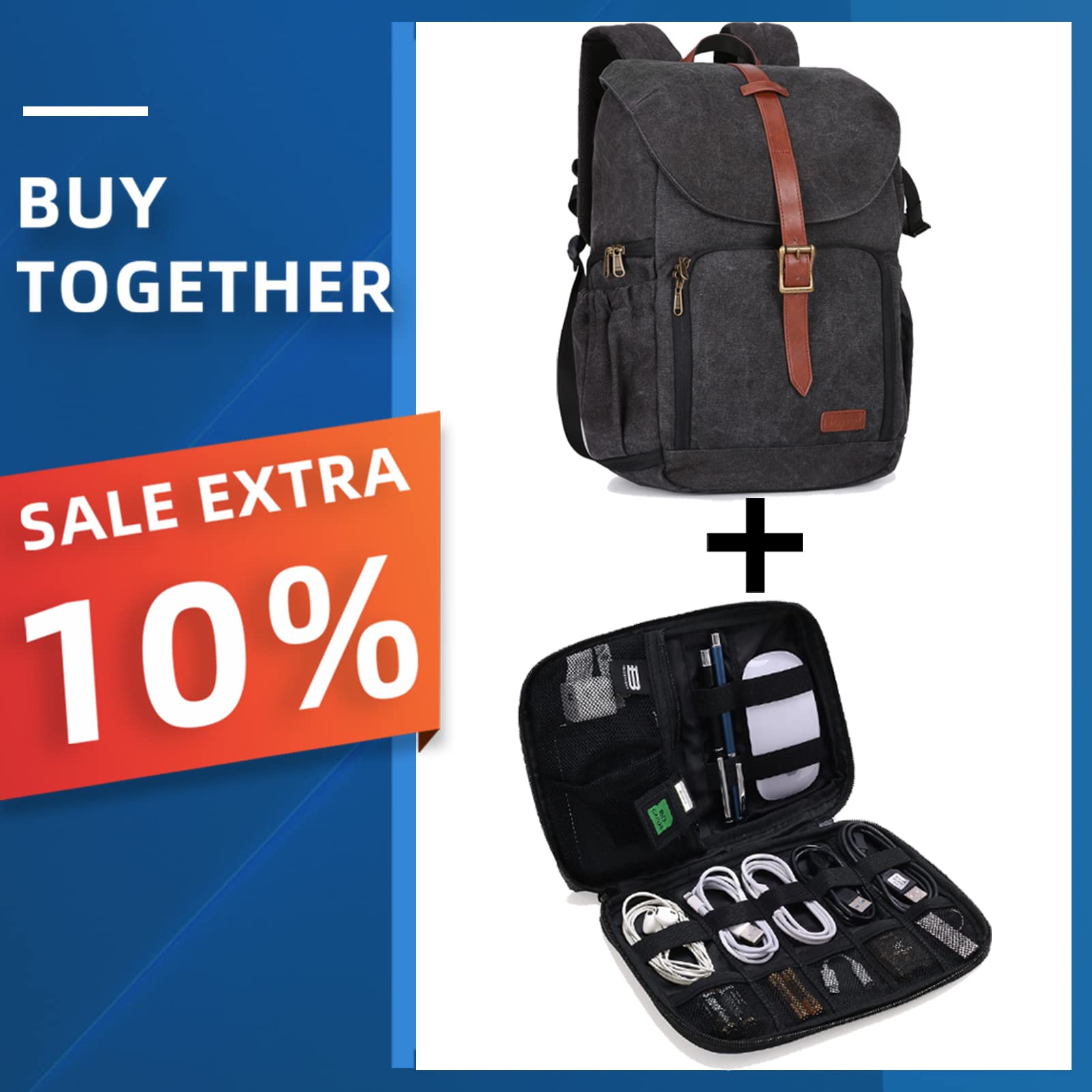 BAGSMART Anti-Theft Camera Backpack and Electronic Storage Case Travel