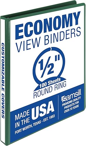 Vista 57 de Samsill (MP128587) - Carpeta de 3 anillos redondos de 3 pulgadas, fabricada en los EE. UU., con cubierta transparente personalizable para insertos