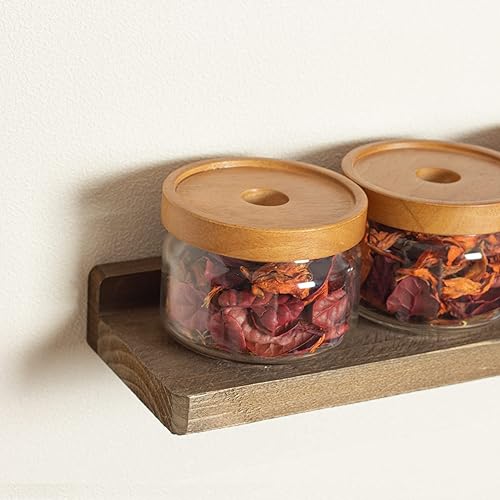 Miniatura 3 de Freezing point Estantes flotantes para pared, juego de 2 estantes de pared de madera natural de 16 pulgadas, decoración de plantas, coleccionables,