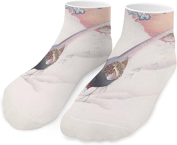 Amazon 靴下 メンズ くるぶし ソックス ショートソックス アンクルソックス スニーカーソックス スポーツ用 抗菌 防臭 通気性 ビジネス カジュアル 小原古邨 雪の雉 男女兼用 フットカバー スニーカーソックス 通販
