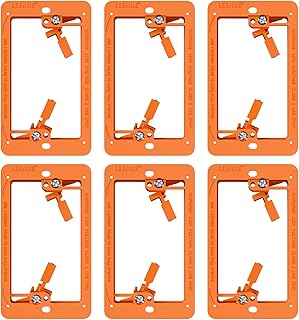 Low Voltage Mounting Bracket 1 Gang for Ethernet Wall Plate, Low Voltage Box for Telephone Cord, Network Cable, Hdmi Cable, Coax Cable, and Speaker Wire, 6 Pack
