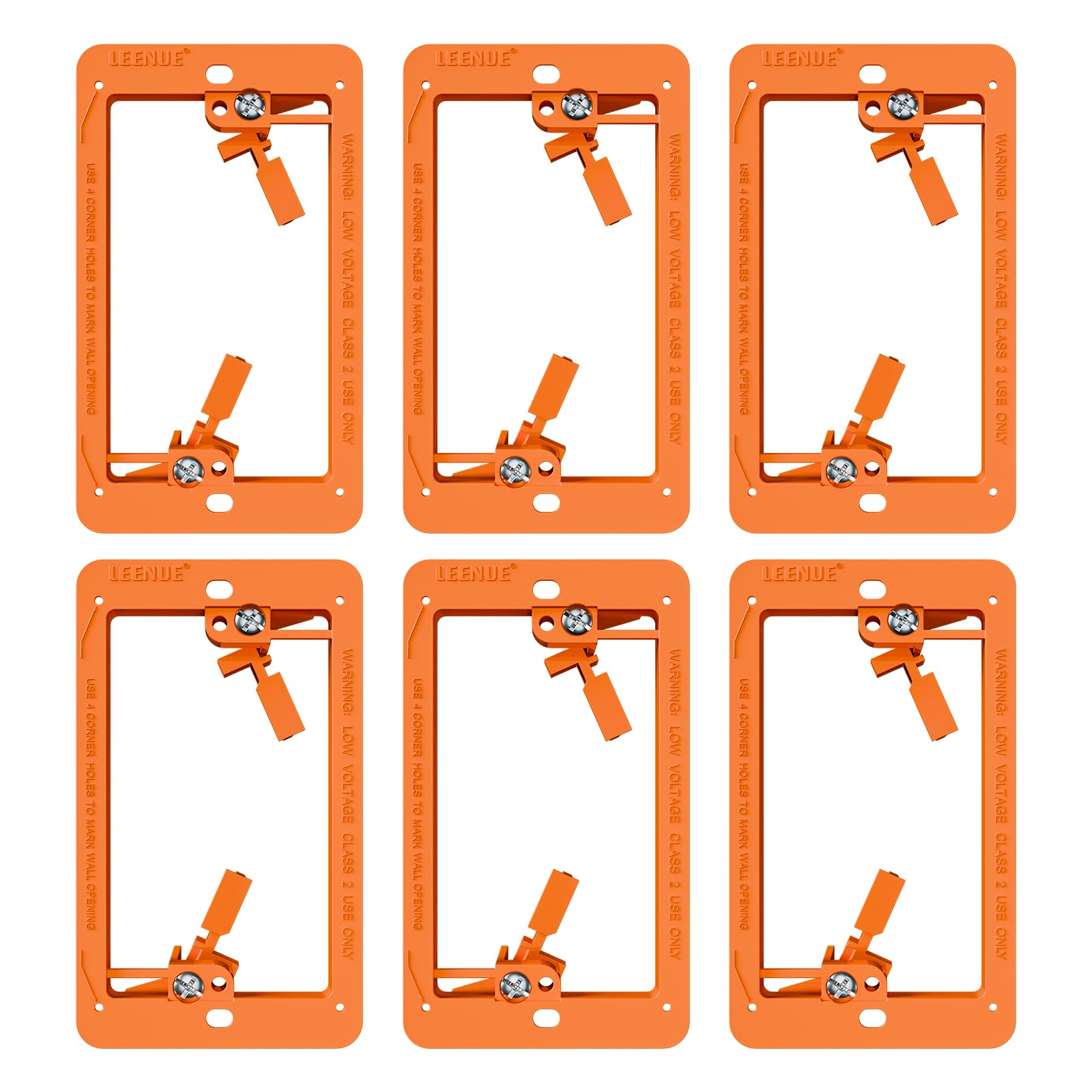 Supports de montage basse tension simple lot de 6 pour boîtier encastrable