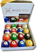 Jogo 16 Bolas Bilhar Pool Num Faixadas 50 mm - Rei dos Tacos
