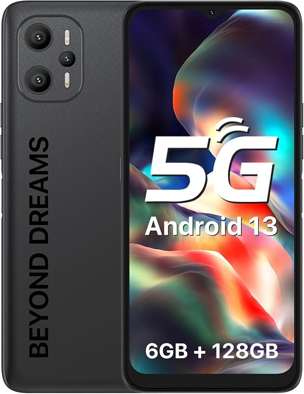 F3 Pro 5G Unlocked Cell Phone, Android 13, 12(6+6) GB+128GB, 48MP Main Camera, 6.6" FHD+ Display, Octa-Core Processor, 6000mAh Battery, Dual 5G SIM, NFC