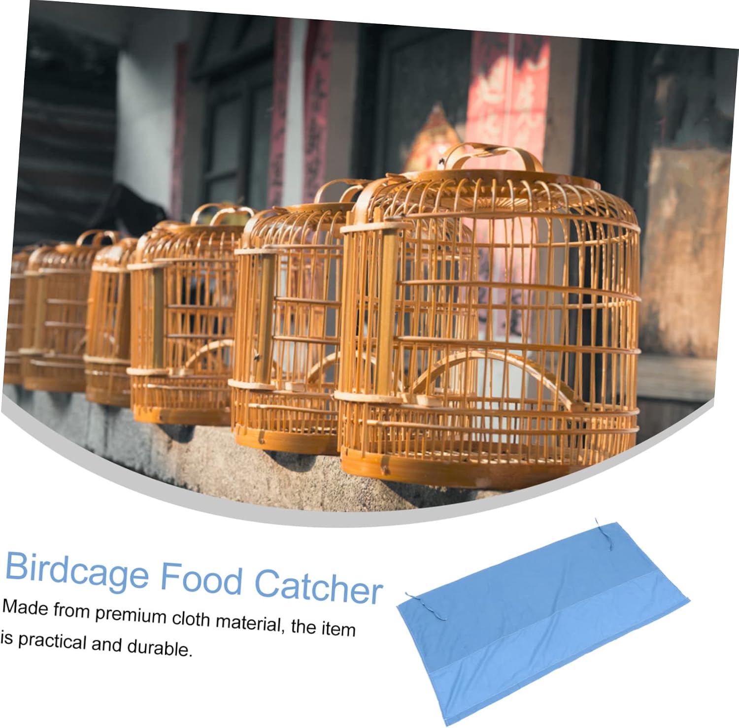 FRCOLOR 2pcs Birdcage Protective Cover Parakeet Food Catcher Skirt Elastic Mesh Accessory for Parrot Budgie Cage Keeps Surroundings Clean and Quiet Easy to Install