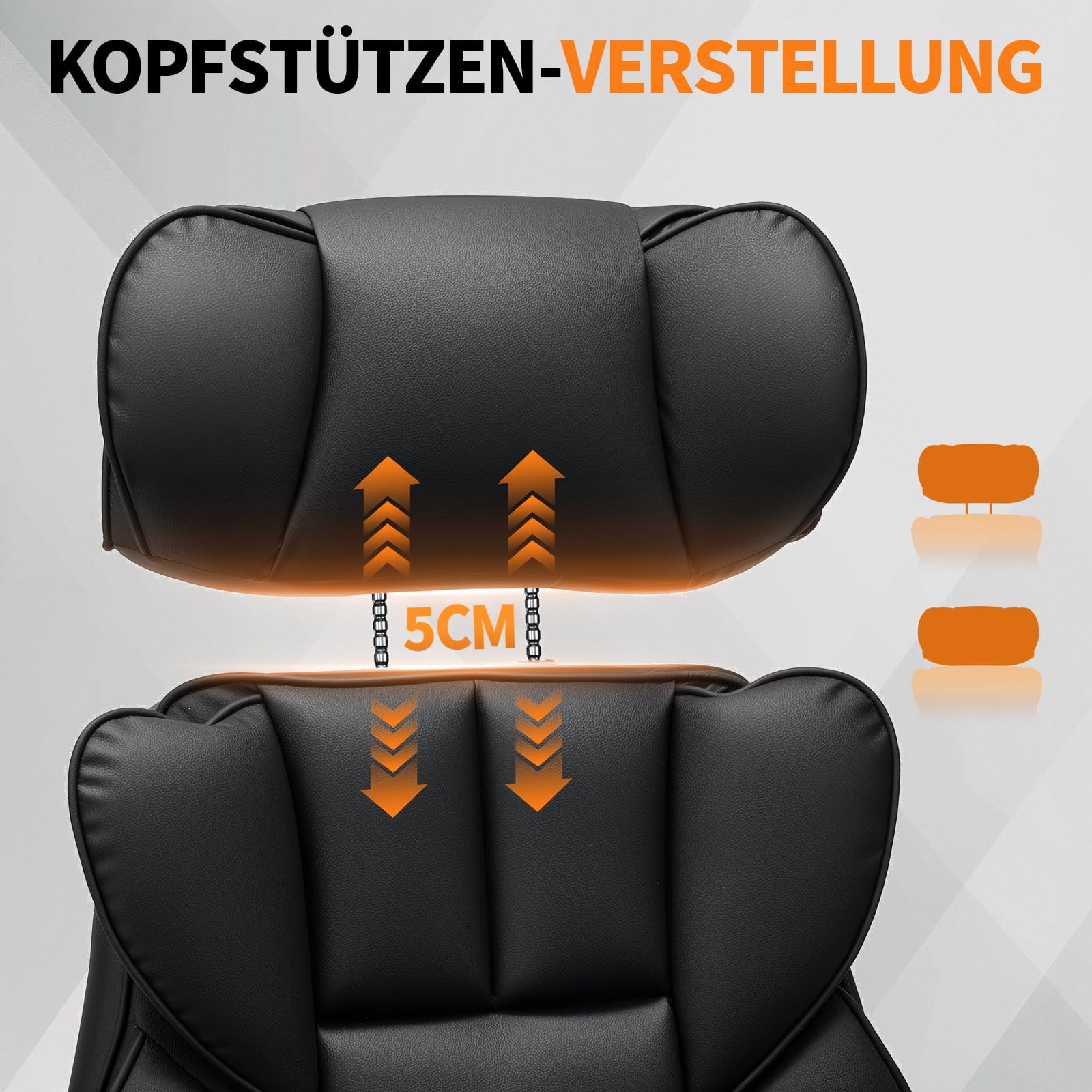 HOFFREE Ergonomischer Bürostuhl für schwergewichtige Personen bis 200kg – PU Leder Chefsessel mit Fußstütze, Hoher Rückenlehne, Verstellbaren Armlehnen und Lendenwirbelstütze in Schwarz