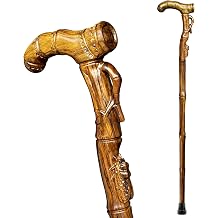 3D Hand-Carved Wooden Walking Cane for Men Women 500 lb Capacity