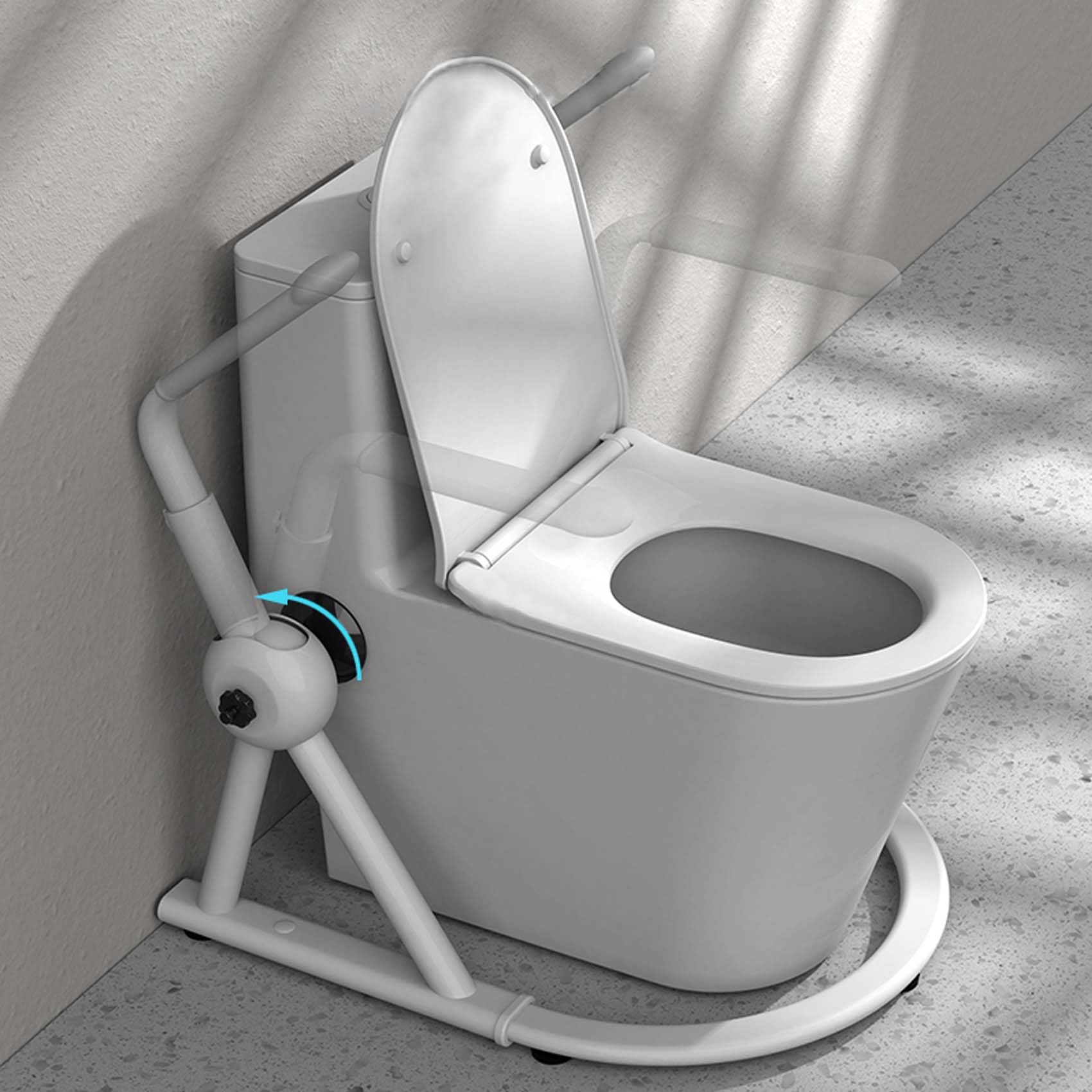 Toilet Safety Rails for Elderly & Handicap Adults - 400 lbs Capacity Adjustable Safety Frame with Foldable Armrests, Stand Alone Design - Toilet Rails for Seniors