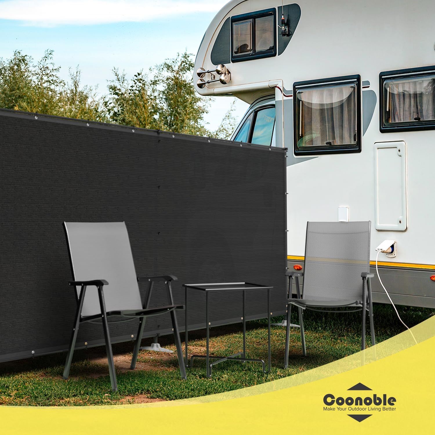 6' x 12' Black Outdoor Privacy Screen Freestanding 240 GSM Privacy Fence Panels for Outside, Pool Fences with Poles, Backyard Temporary Fencing, Privacy Wall Ground Pole Fence