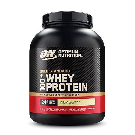 Optimum Nutrition Whey Gold Standard 2.27kg Vanilla Ice Cream Suplemento Alimentar Esportivo
