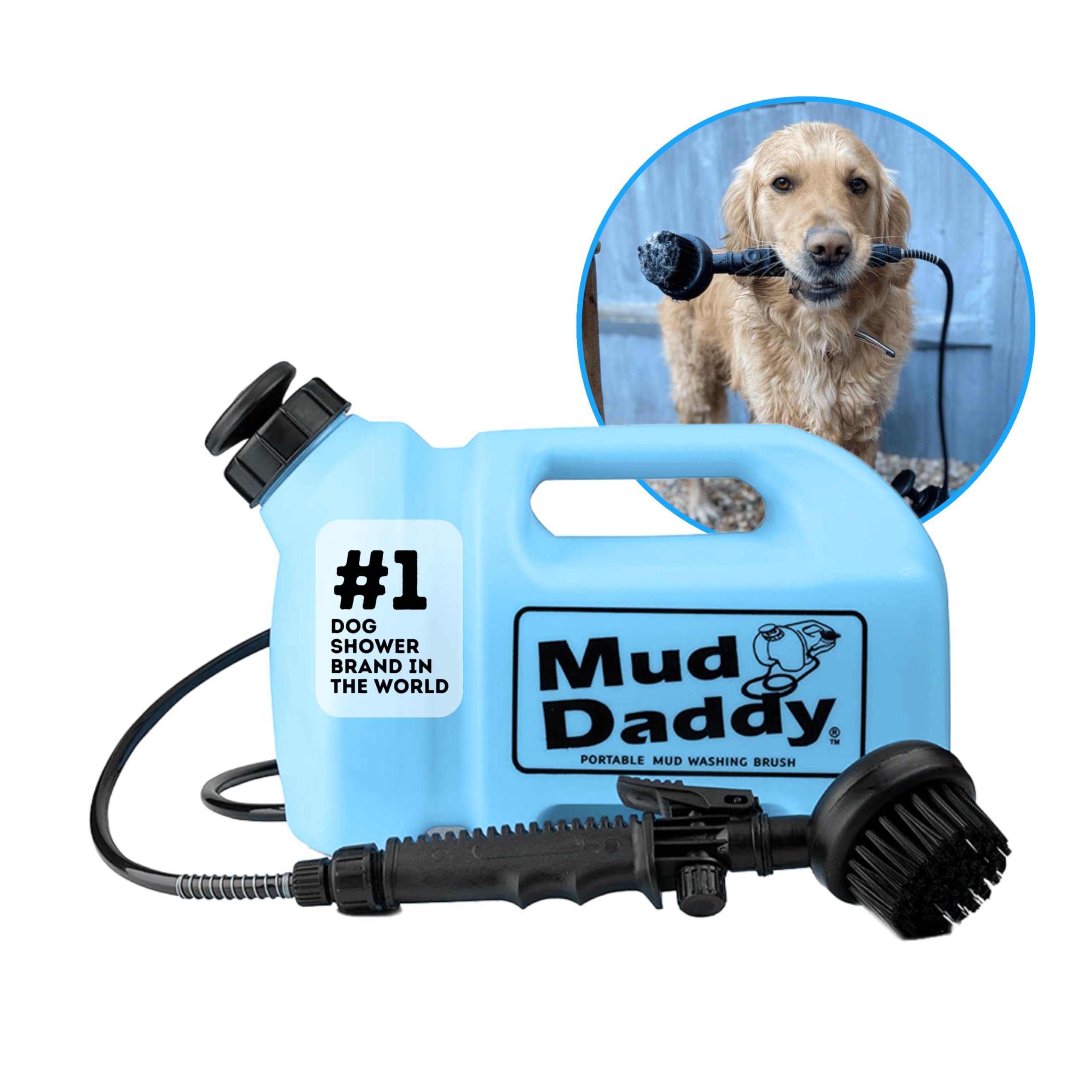 Mud Daddy - Ice Blue - Portable Pet Washer, Multipurpose Washing Device, Muddy Walks, Pet Cleaning,Grooming Perfect for Dogs, Horses, Bikes, Shoes, Camping and More – 5 Litre — image 1