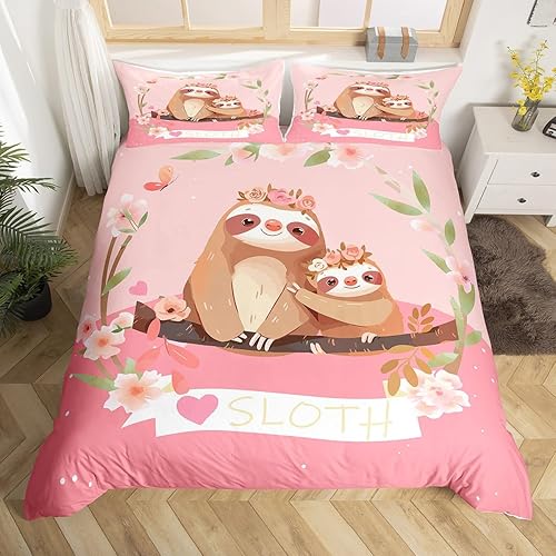 Vista 17 de Feelyou Juego de funda de edredón de vaca lechera, rosa y blanco, con estampado de fresa, vaca, para niños, adultos, kawaii, niñas, funda de edredón