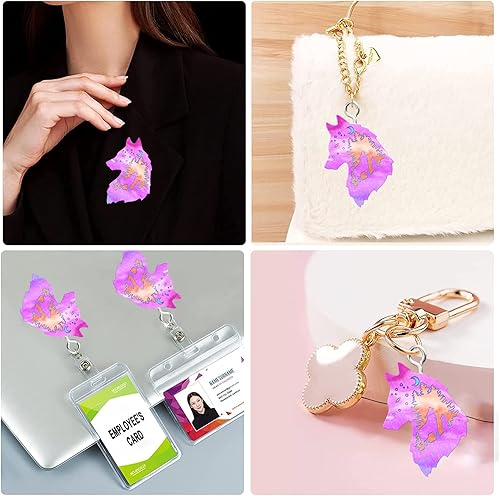 Miniatura 5 de Molde de silicona de resina de lobo, molde de carrete de insignia, molde de fundición de resina epoxi para hacer joyas y colgantes, agarre para