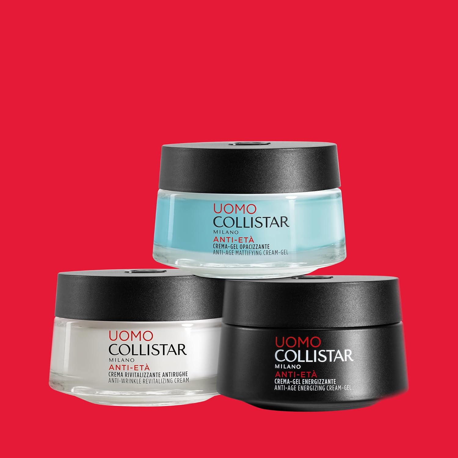 Collistar Linea Uomo Crema Antirughe Rivitalizzante, Previene le Rughe e Rimpolpa Quelle Esistenti dall'interno, Crema Non Grassa e di Facile Assorbimento, Pelle più Tonica ed Elastica, 50 ml