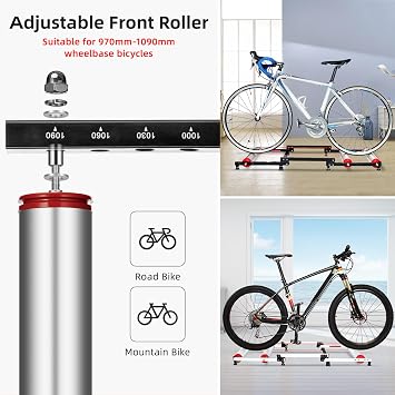 ROCKBROS Bike Rollers Adjustable Bike Trainer Stand Foldable Indoor Cycling Bicycle Roller with Resistance for MTB Road Bike Exercise