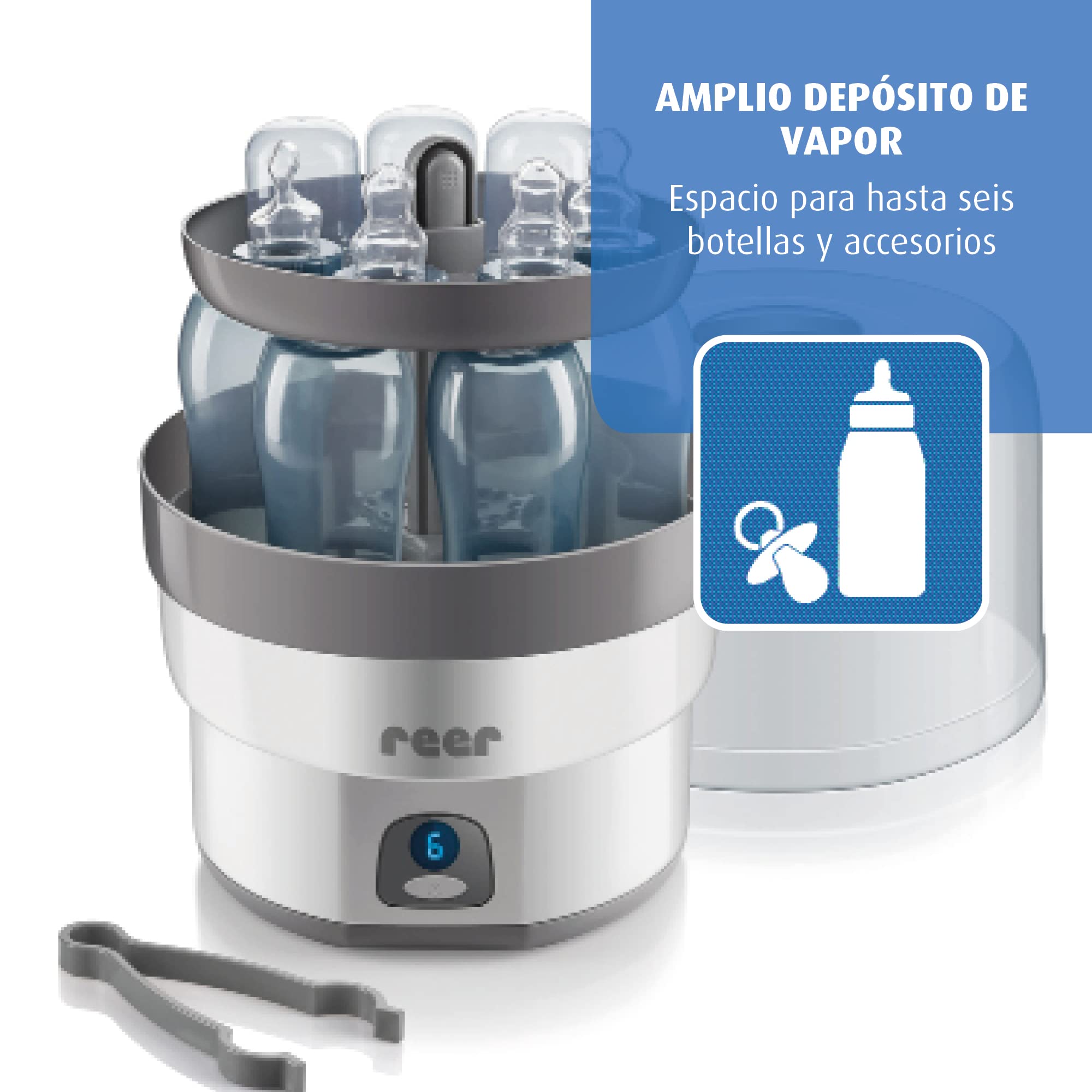 Reer 36010 VapoMax - Vaporizador grande, espacio para 6 viales y accesorios