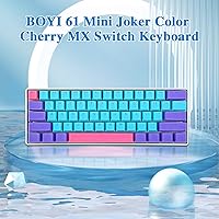 Vista 2 de BOYI Teclado mecánico con cable 60% para juegos, mini interruptor RGB Cherry MX PBT Teclas NKRO programable tipo C teclado para juegos y trabajo