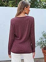 Vista 4 de AUTOMET Camisetas básicas de manga larga con cuello redondo para mujer, camisetas de otoño 2024