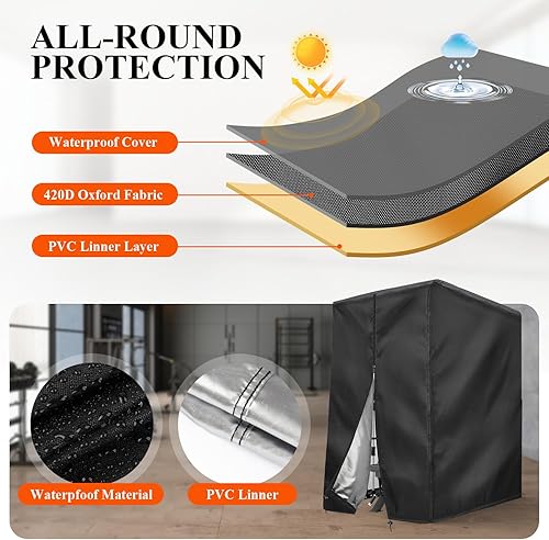 Miniatura 4 de Cubierta de estación de dominadas, cubierta a prueba de polvo para estación de dominadasestación de barra de inmersión para exteriores, estante de
