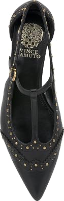 Vince Camuto Valkie Studded Kitten Heel T-Strap Flat Mule
