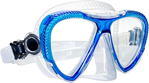 EVO Abaco - Máscara de buceo, falda y correa de silicona suave, lentes de vidrio templado y nariz de fácil agarre, buceo, esnórquel, apnea - Máscara
