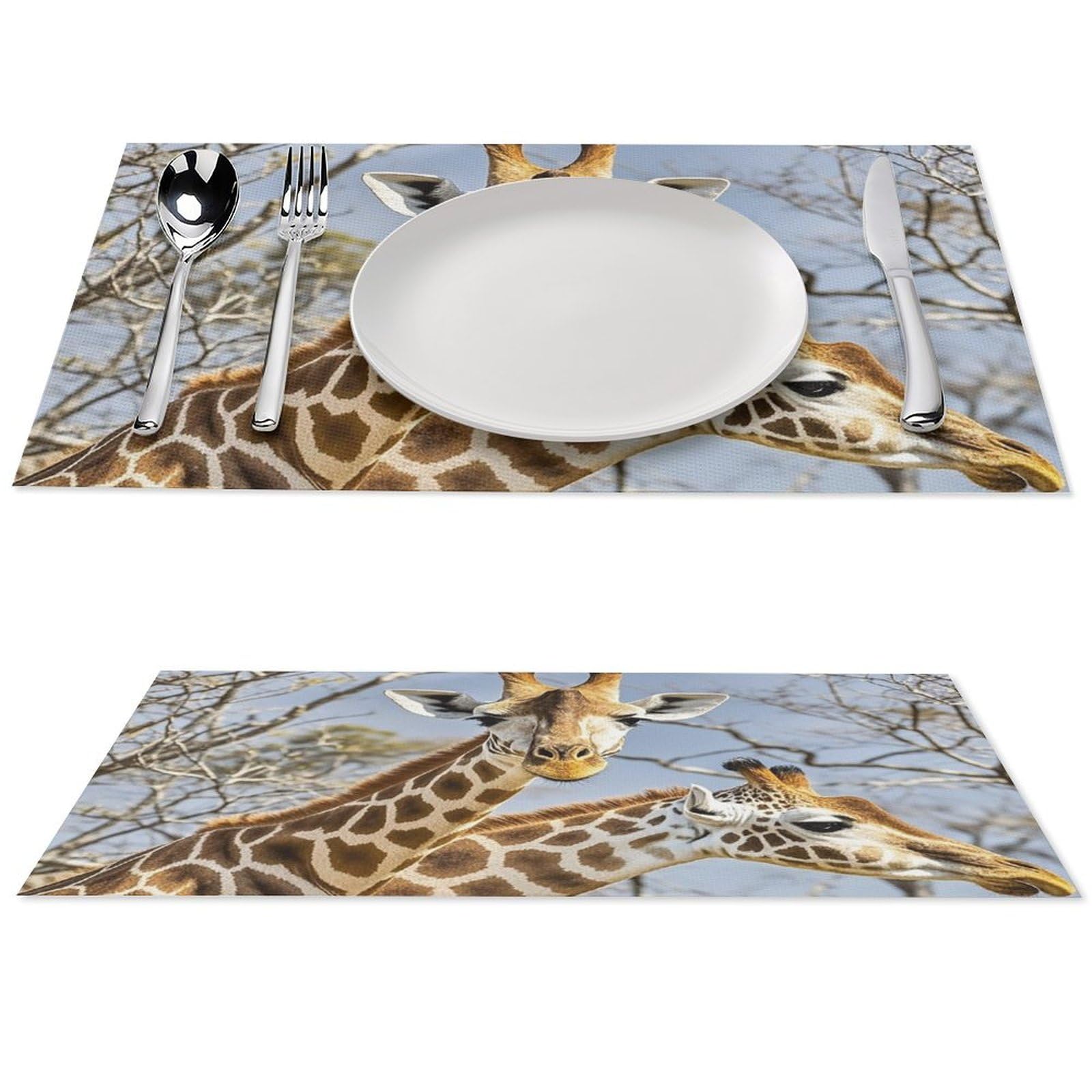 Sets de table antidérapants girafe en PVC pour protéger vos meubles