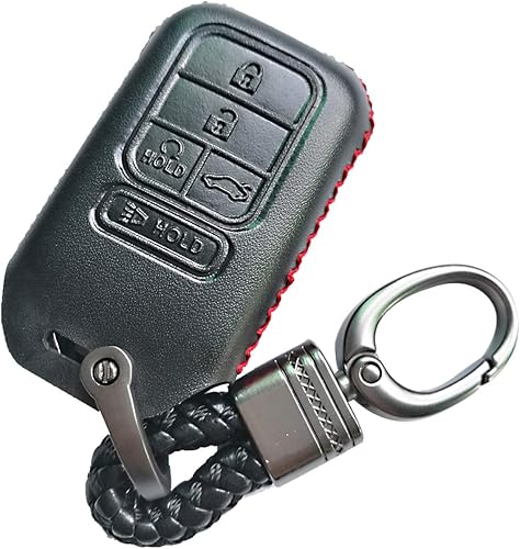 Funda protectora de cuero negro para llavero para Honda Accord Civic CR-V CRV Pilot EX EX-L Touring Premium 2016 2017 2018 2019 2020 2021