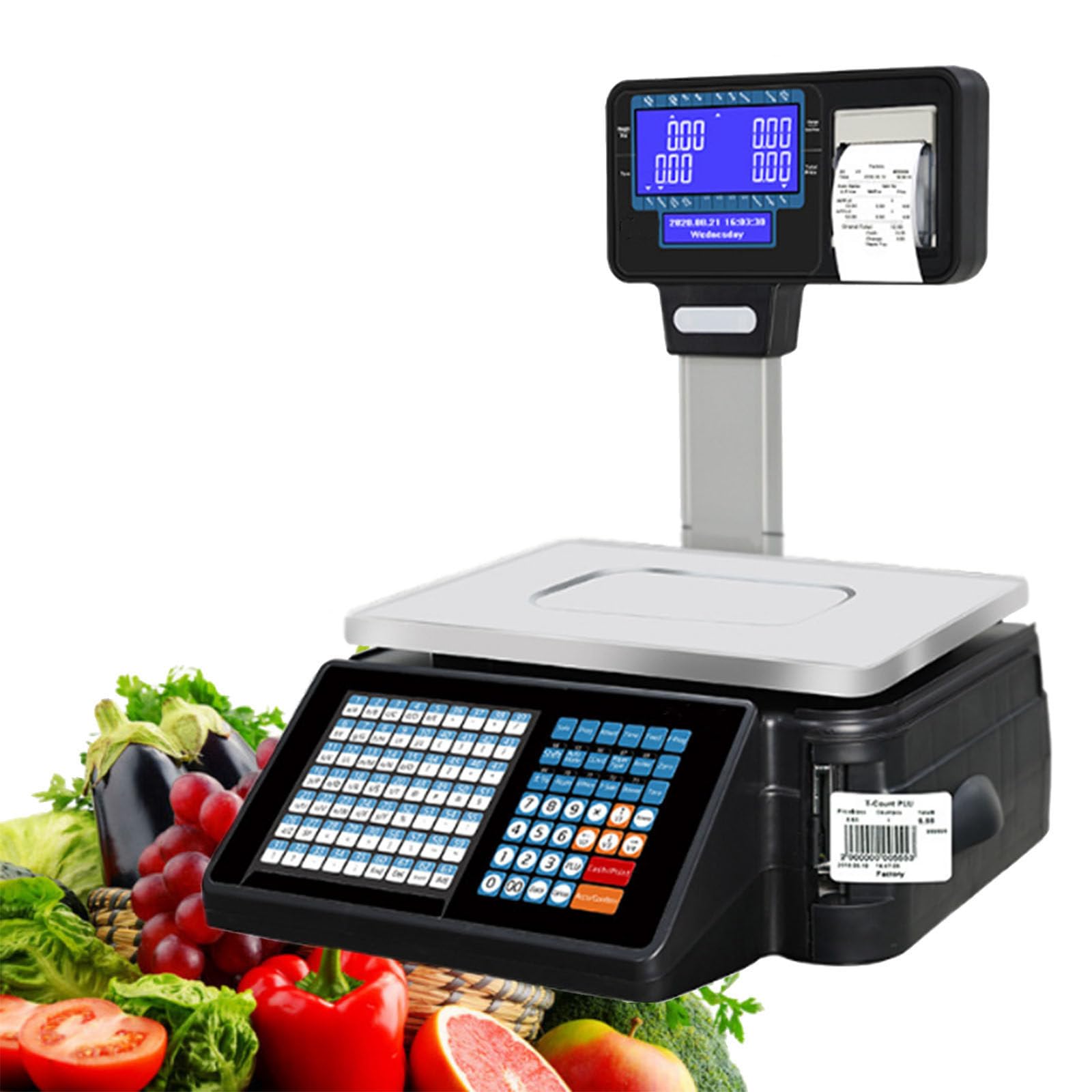 MYUYEE Digital Label Double-Sided Printing Scale,Thermal Printing Price Computing Scale,Weighing 30Kg/66Lb,Double-Sided Lcd Display (A)