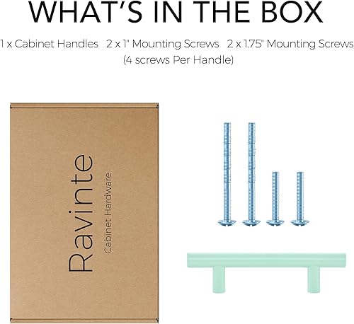 Miniatura 30 de Ravinte - 30 manijas de acero inoxidable para armario de cocina, 5 pulgadas de largo, agujero de 3 pulgadas, rosado