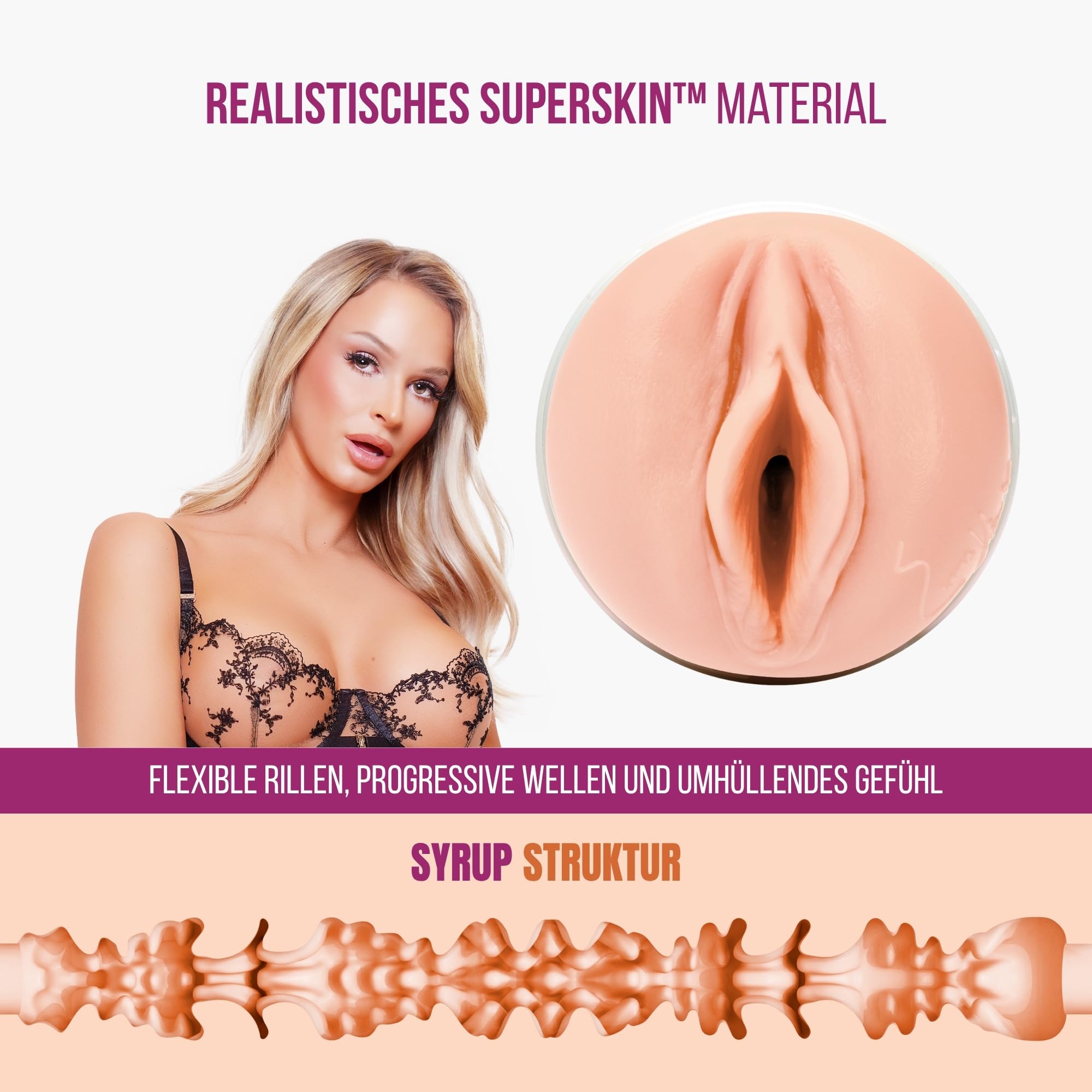 Fleshlight Emma Hix Syrup (Vagina) - SuperSkin Masturbator, Sex-Spielzeug extrem realistisch