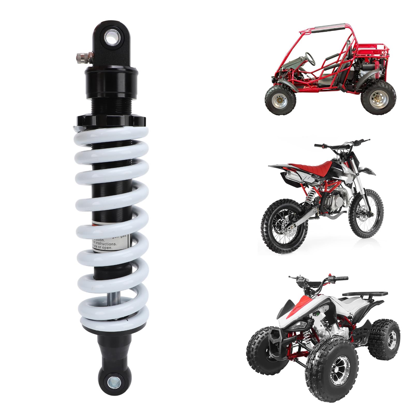 Assorbitore Posteriore 310 Mm, Lega di Alluminio CNC con Molla Ad Alte Prestazioni, più, Smorzamento Migliorato, Adattamento Universale per Motociclette, Kart GO, ATV,