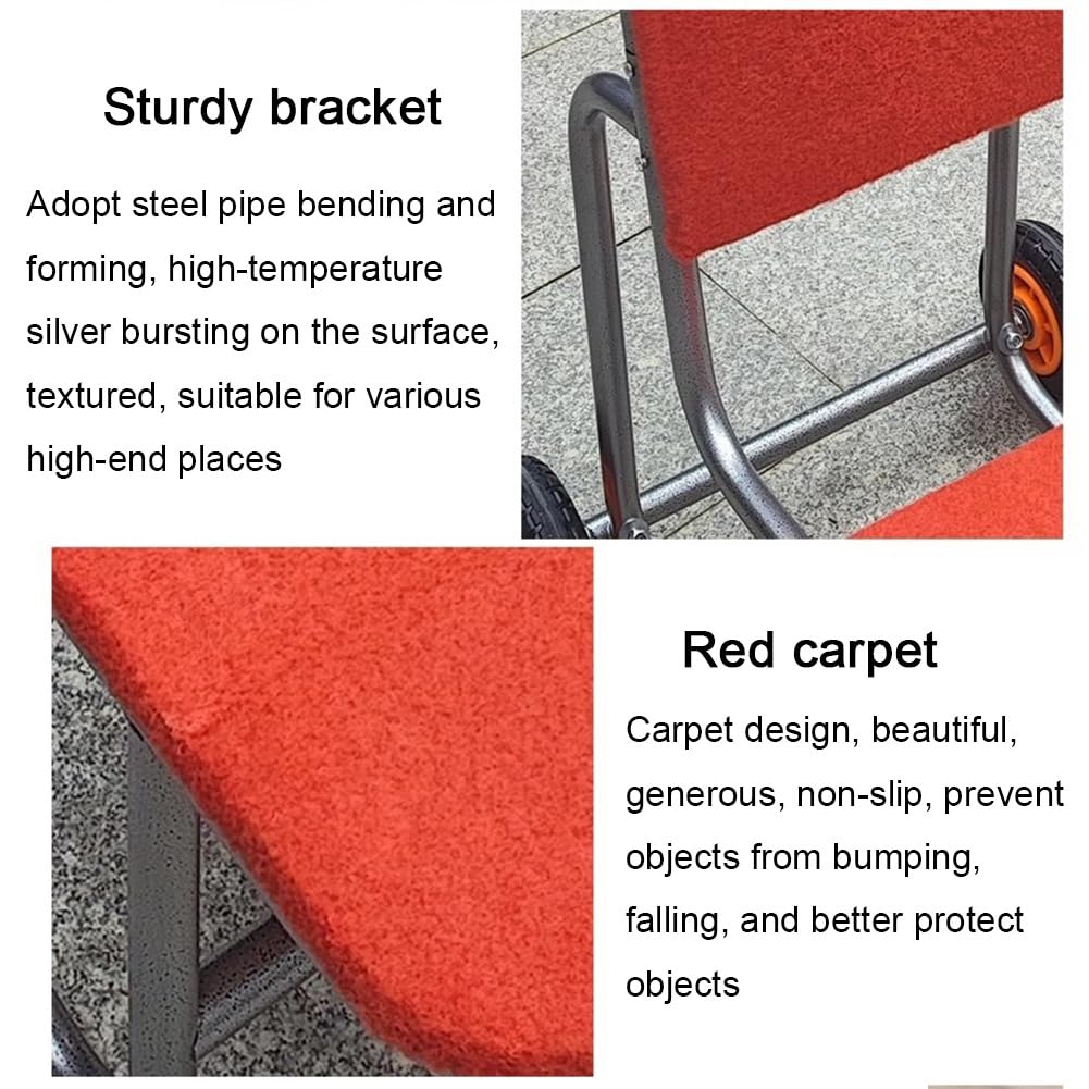 Carrito de silla apilable, carrito de silla de banquete de 3 ruedas para fácil transporte y solución de almacenamiento