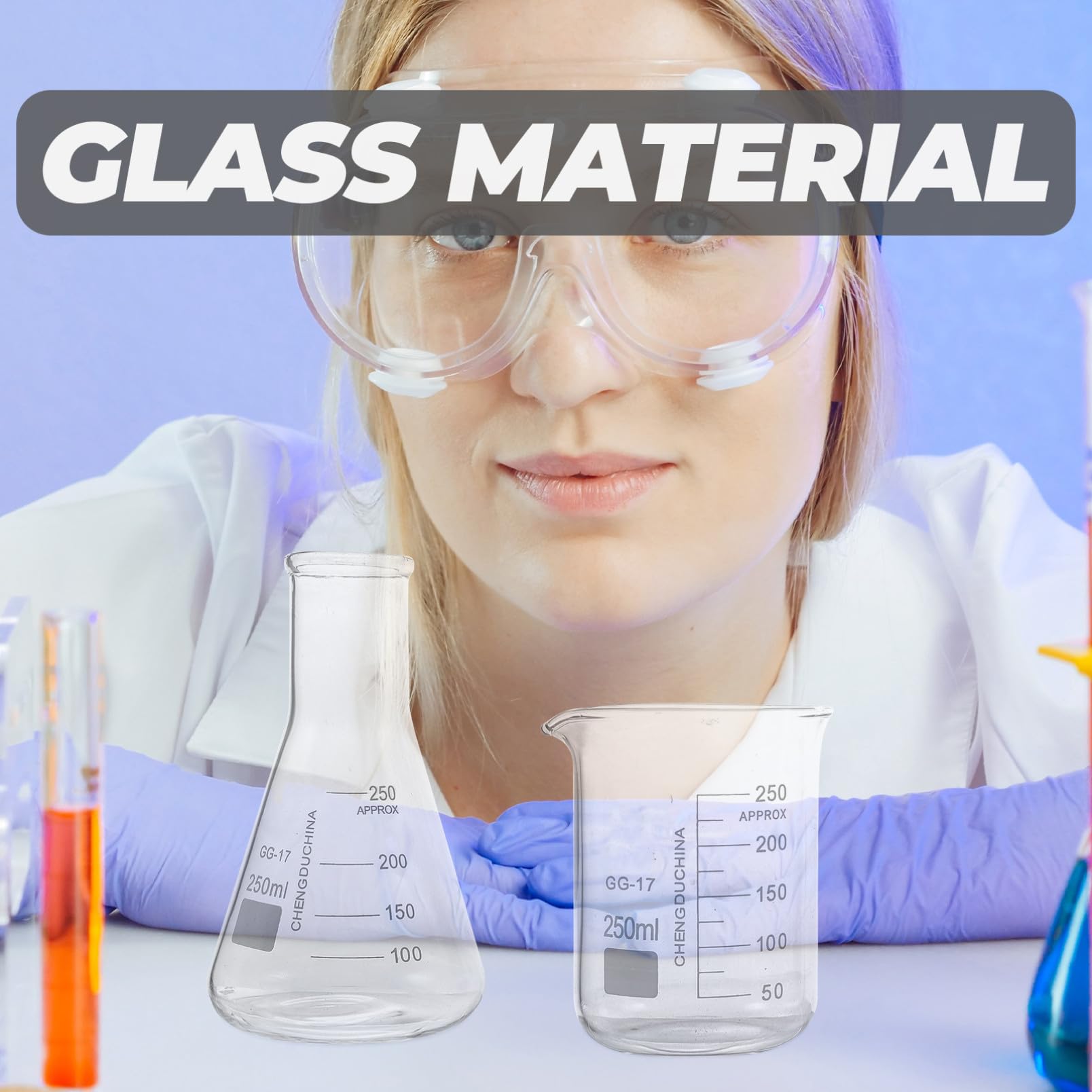 ABOOFAN Herramientas De Laboratorio Vaso Graduado Probeta Matraz Cónico Perfecto Para Química Experimentos Escolares