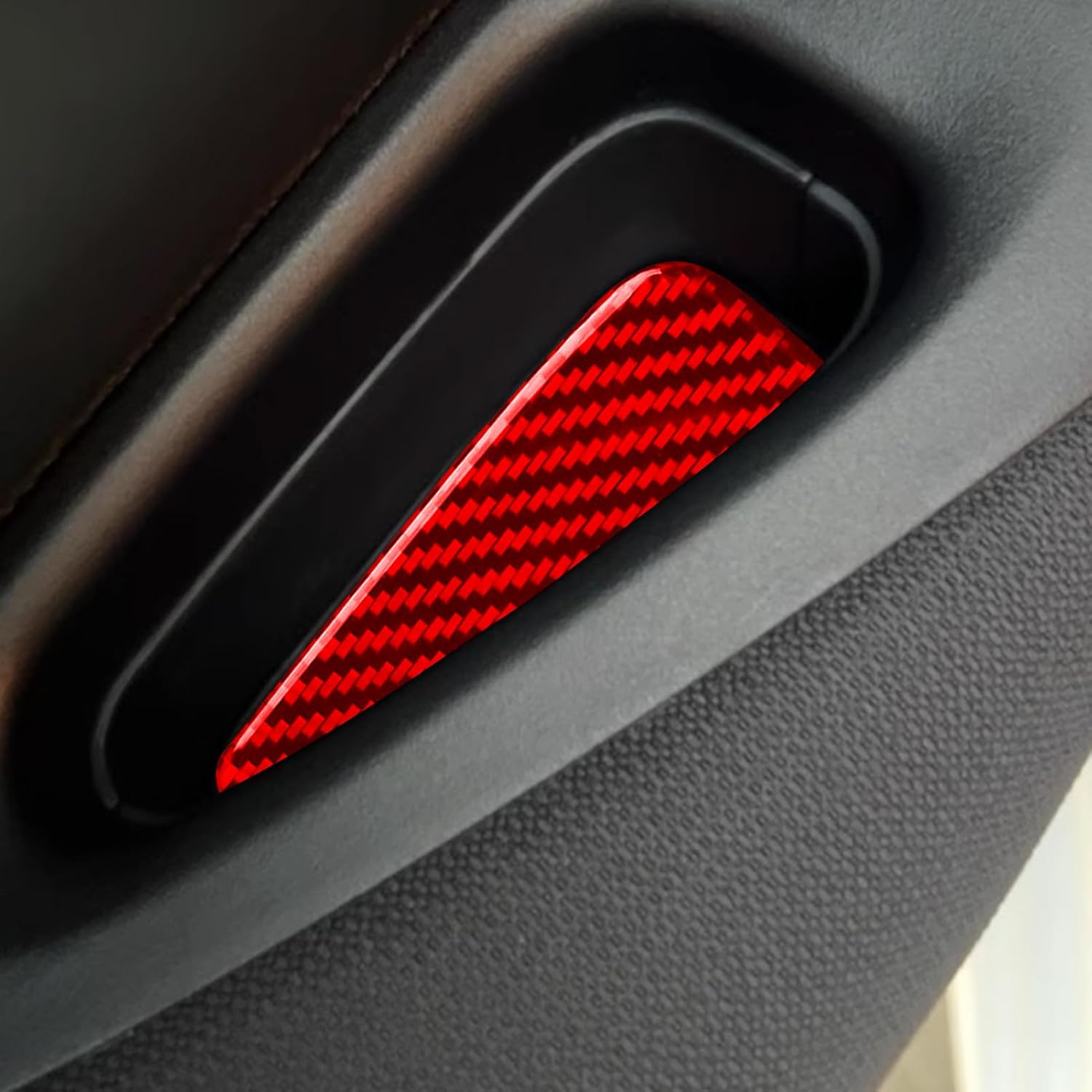 Glossy Red Carbon Fiber Fit for Toyota Corolla &Cross 2020-2026 2021 2022 2023 2024 2025 2026 L LE XLE SE XSE FX Accessories Car Rear Door Groove Gasket Pad Trim Cover Interior Sticker 2PCS