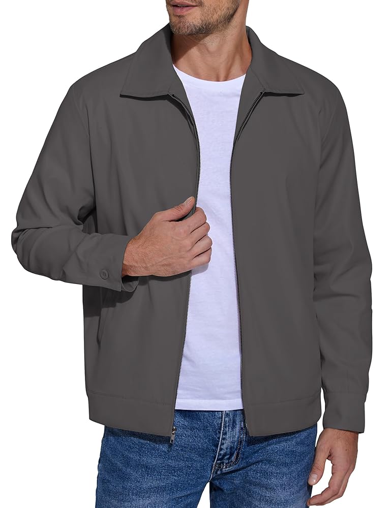 COOFANDY Men's Lightweight Zip Up Jacket Eisenhower Work COOFANDY Men's Lightweight Zip Up Jacket Eisenhower Work
