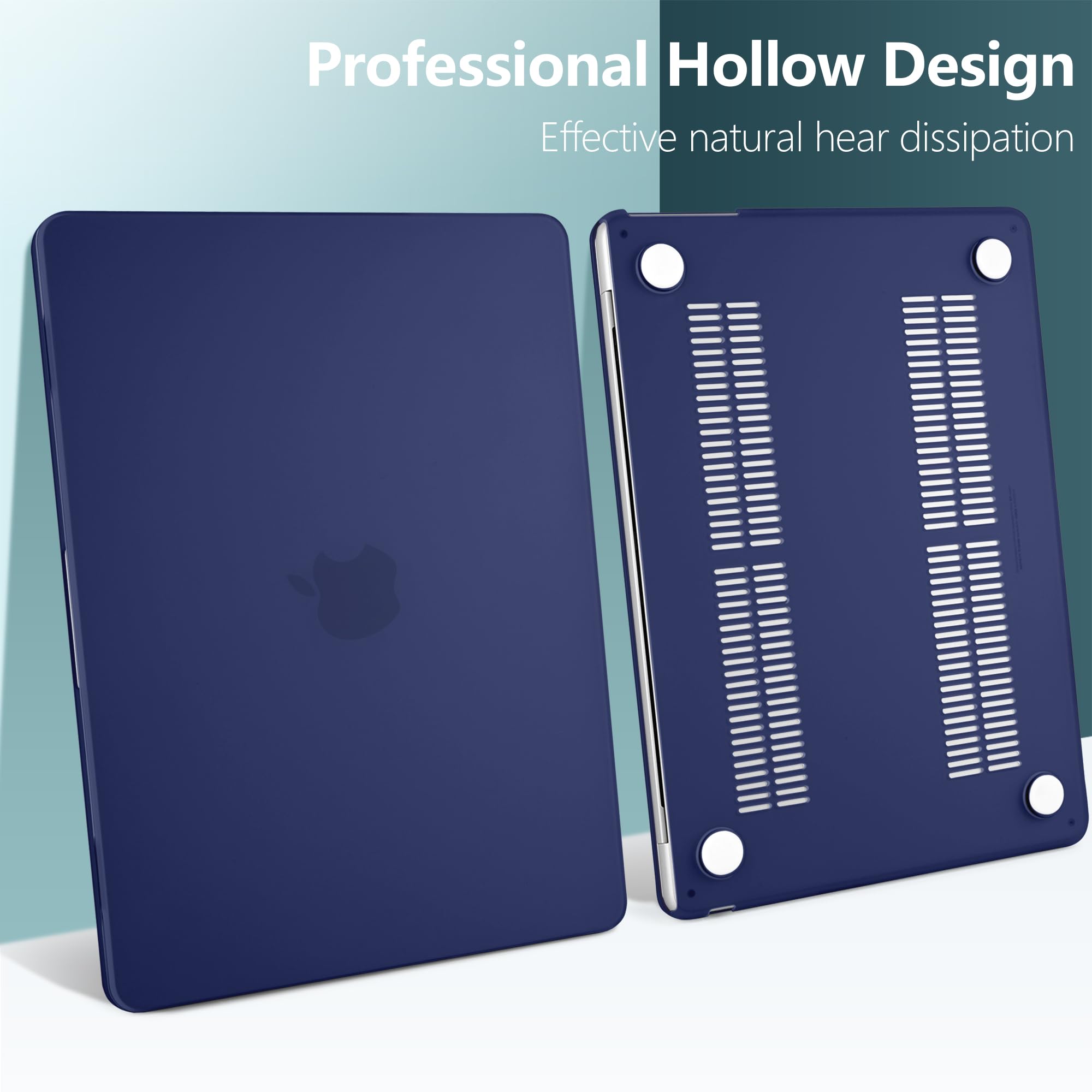TWOLSKOO Funda para MacBook Air M3 de 13.6 pulgadas 2022 2023 2024 versión A2681 M2 A3113, carcasa rígida mate esmerilada con película Trackpad, cubierta de teclado y película para pantalla para