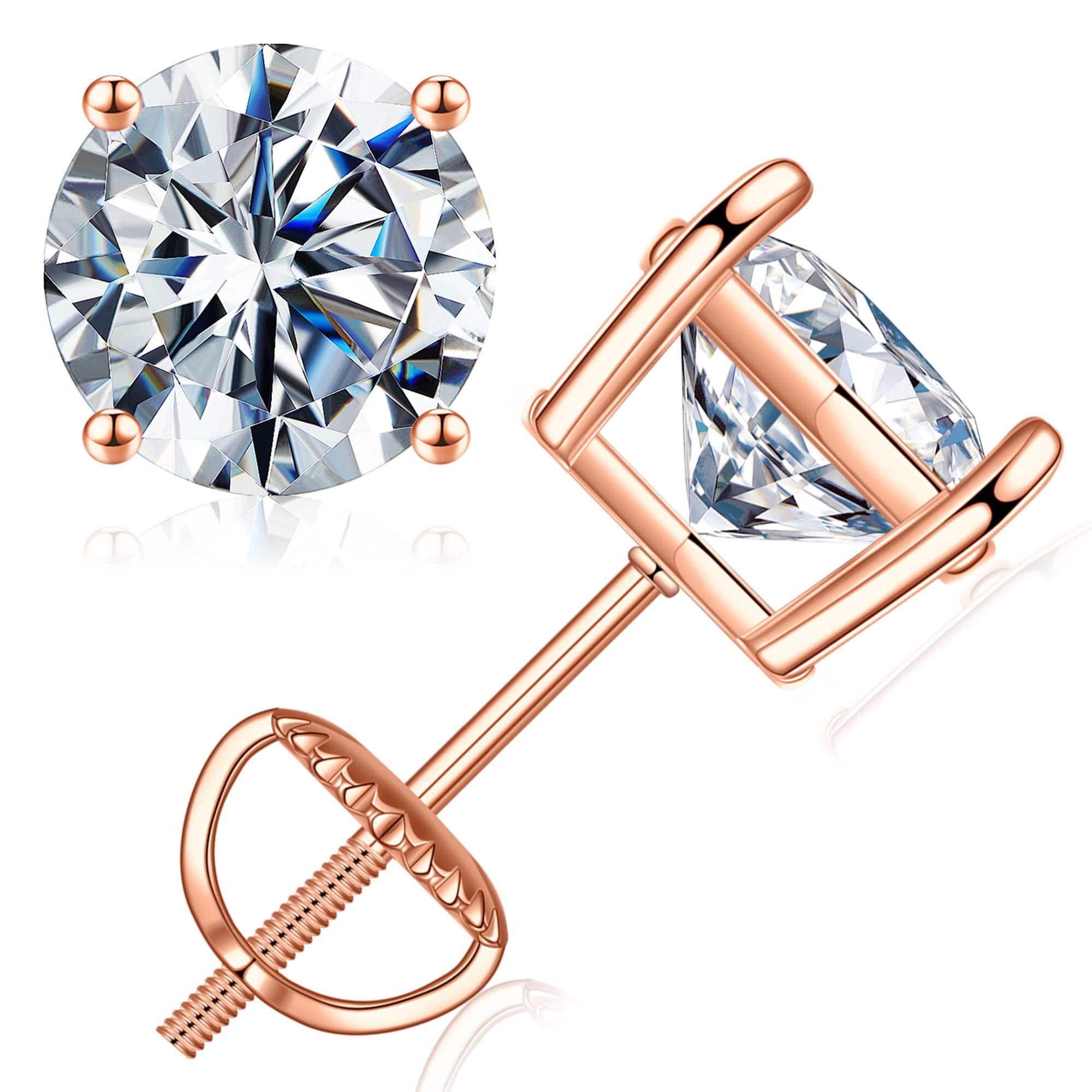 Boucles d'oreilles moissanite avec fermoir à vis pour ne plus jamais perdre vos bijoux - 8