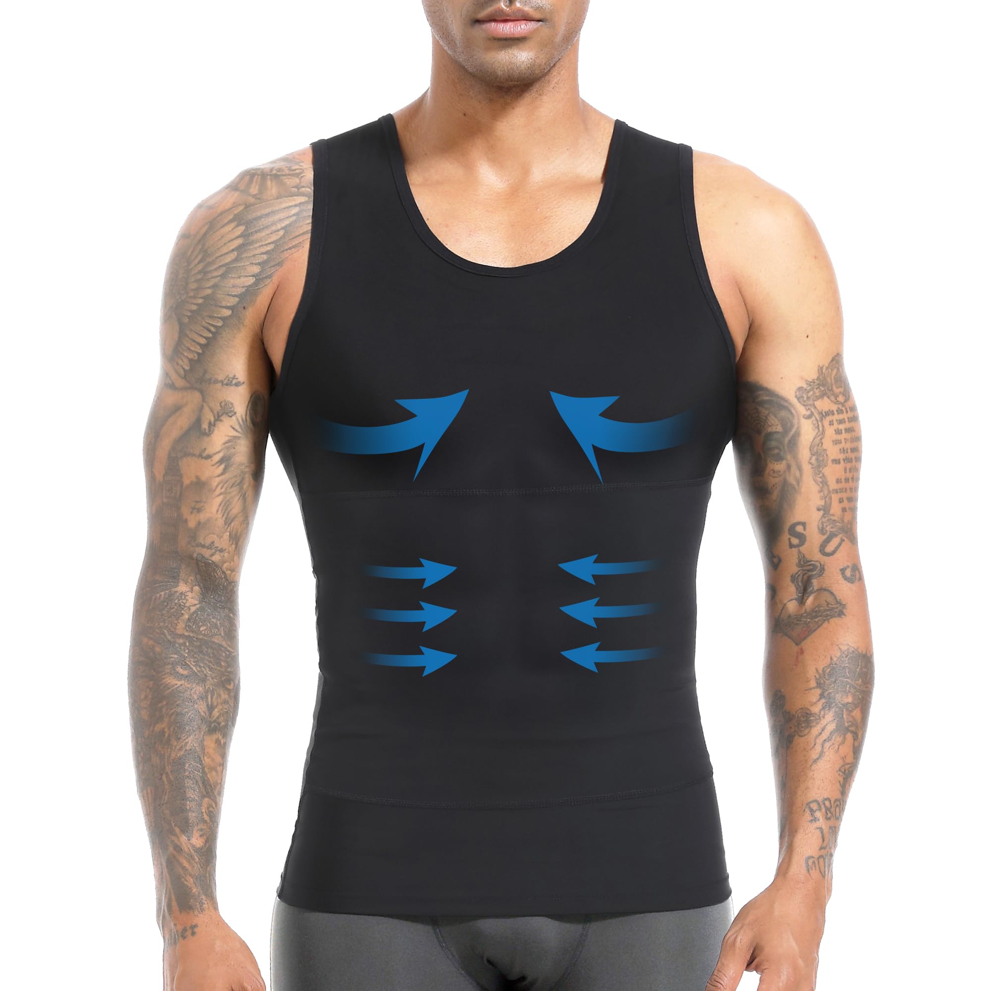 Mens Slimming Body Shaper Vest, Gynecomastia Compression Shirt Shapewear, Abs Abdomen Undershirts, Tummy Control Tank Top