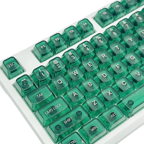 Elacgap 132 Keys Crystal Transparent Keycap Set,Custom CBSA Profile Backlit Keyc