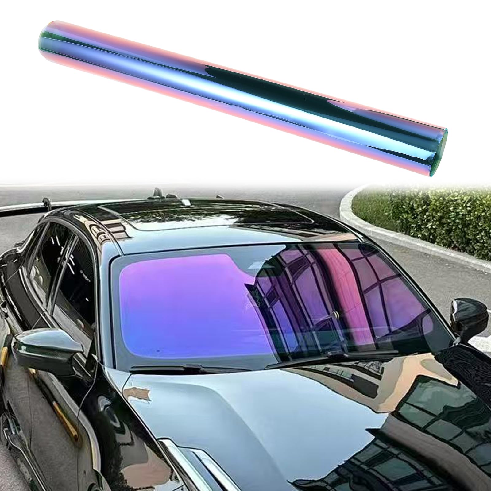 Alvorox Purple Car Window Tint, 65% Vlt Dreamy Chameleon Glass Tinting Film For Car, Sun Uv Protection Tinted Solar Film (100X300cm)