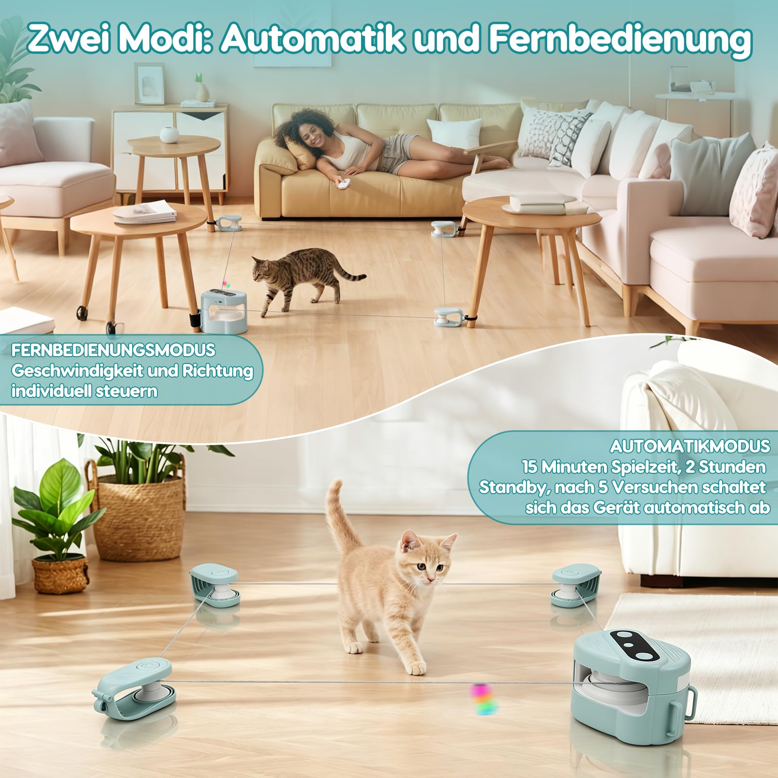 Juguete para gatos eléctrico interactivo con mando a distancia, velocidad ajustable, juguete de caza de gatos simulado para gatos de apartamento