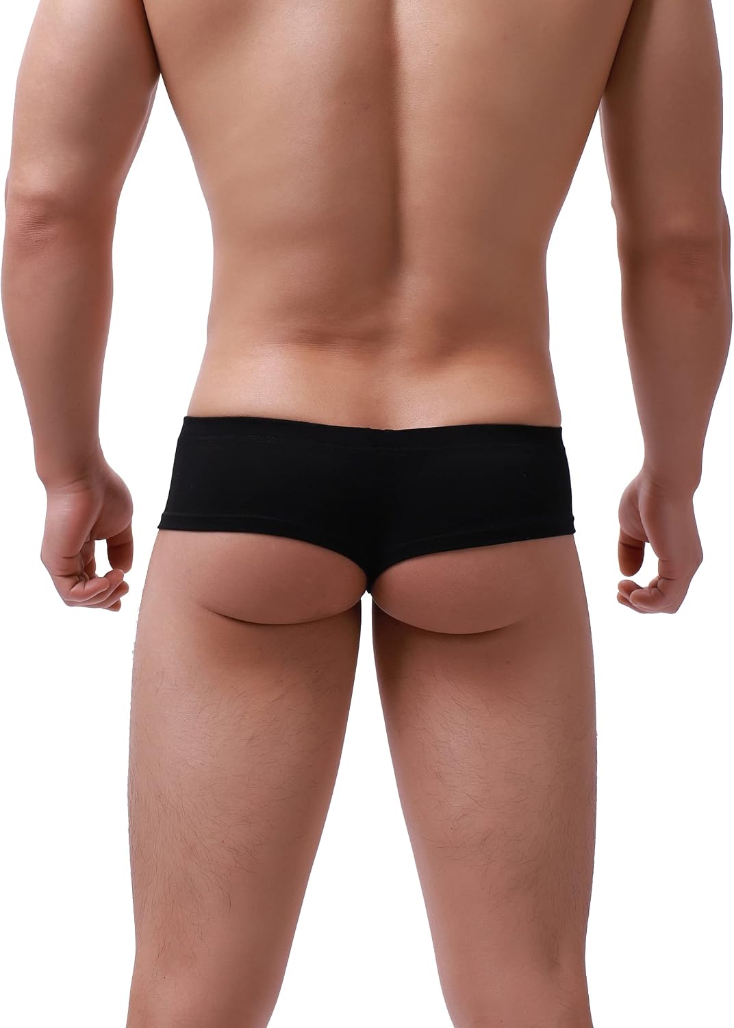 iKingsky Men's Modal Cheeky Boxer Briefs Sexy Brazilian Back Mens Underwear Low Rise Mini Cheek Thong Soft Under Panties