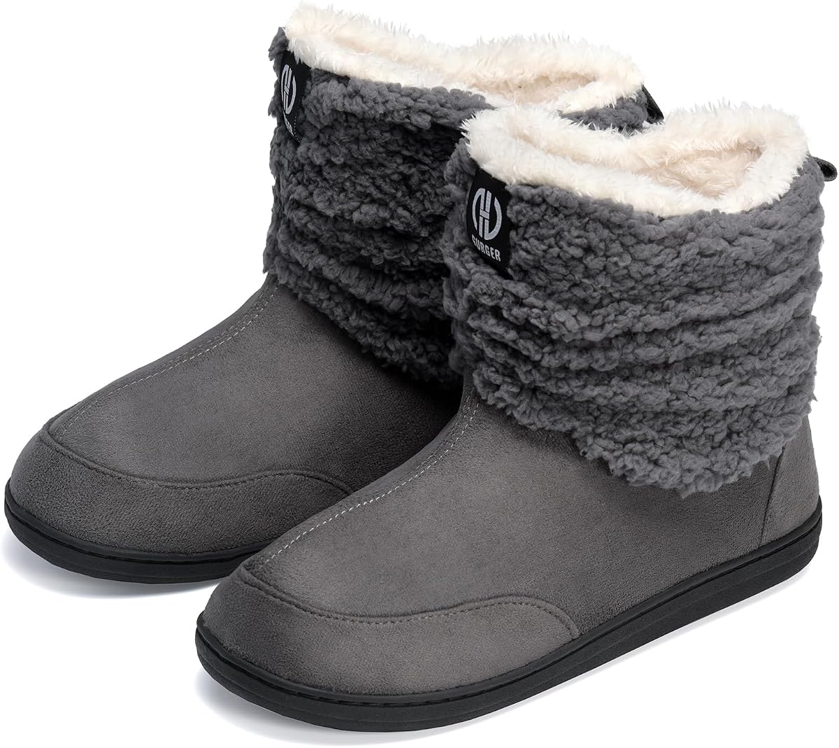 Hombres Mujeres Zapatillas Botas Invierno Interior Exterior Botín Zapatillas Felpa Polar Memoria Espuma Casa Zapatos