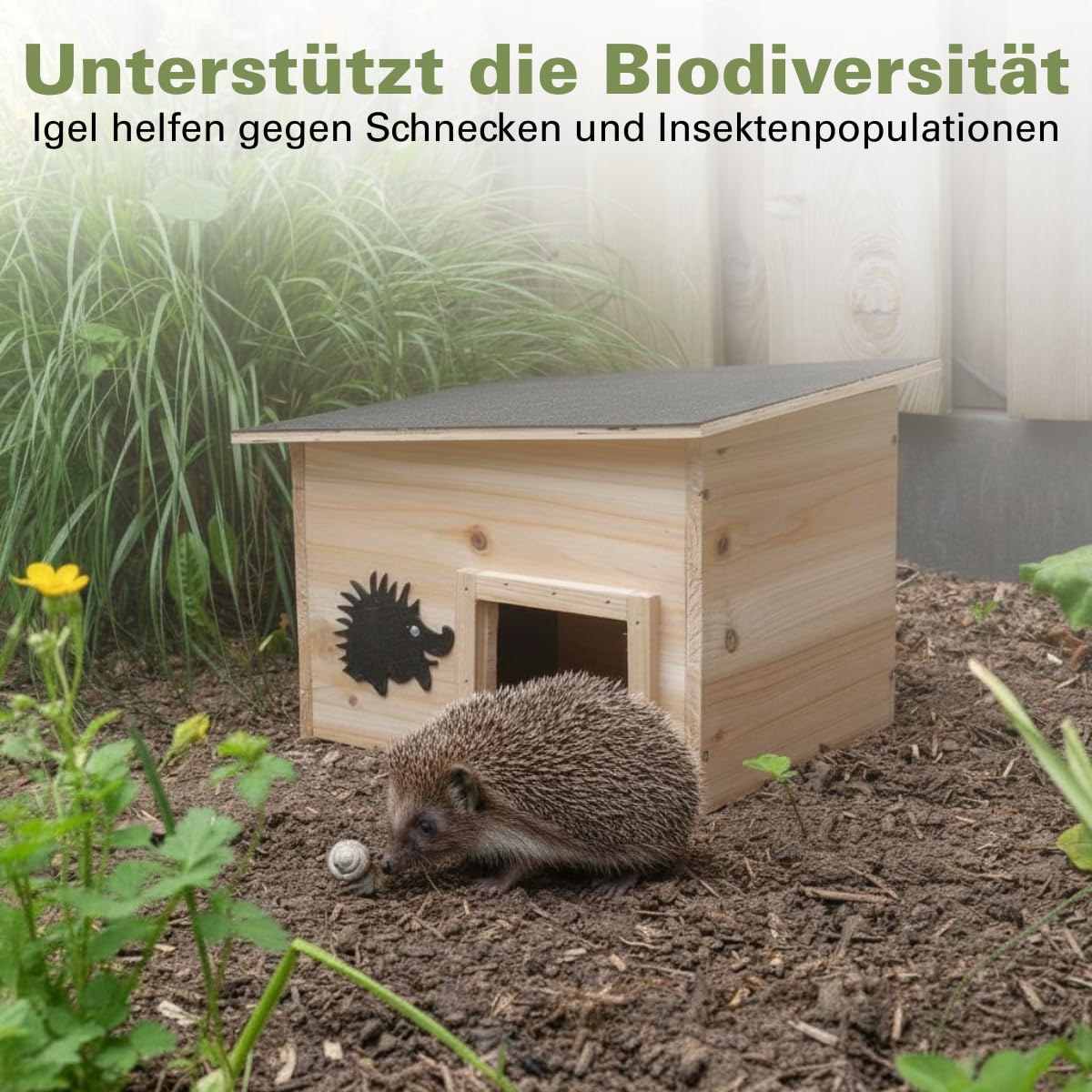 Lifetime Garden Igelhaus Winterfest mit Boden - Igelfutterhaus mit Inlauftunnel und Wasserfest - Igelhäuser Kompakter Unterschlupf 32×26×20 cm - Holz FSC 100%