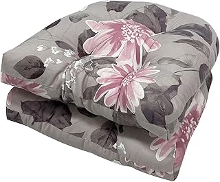 Outdoor Indoor U Shaped Wicker Seat Cushion Floral Tufted Chair Pads Cha...